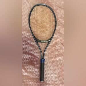 Midsize Black Wilson Junior Aluminum Tennis Racket Metallic 2.7mm 1.500” Vintage